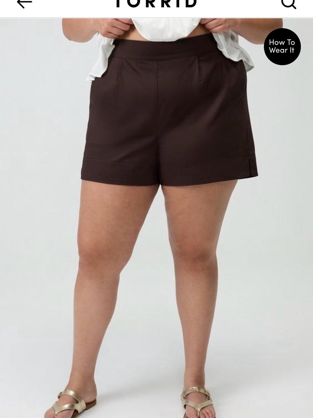 Torrid Pull-On Poplin Mid-Rise Shorts – Java Brown – NWT – Size 1 (14/16) 🤎
